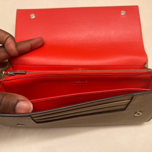 Celine Large Flap Continental Long Double Snap Trifold Wallet Grained Calfskin - Picture 4 of 9